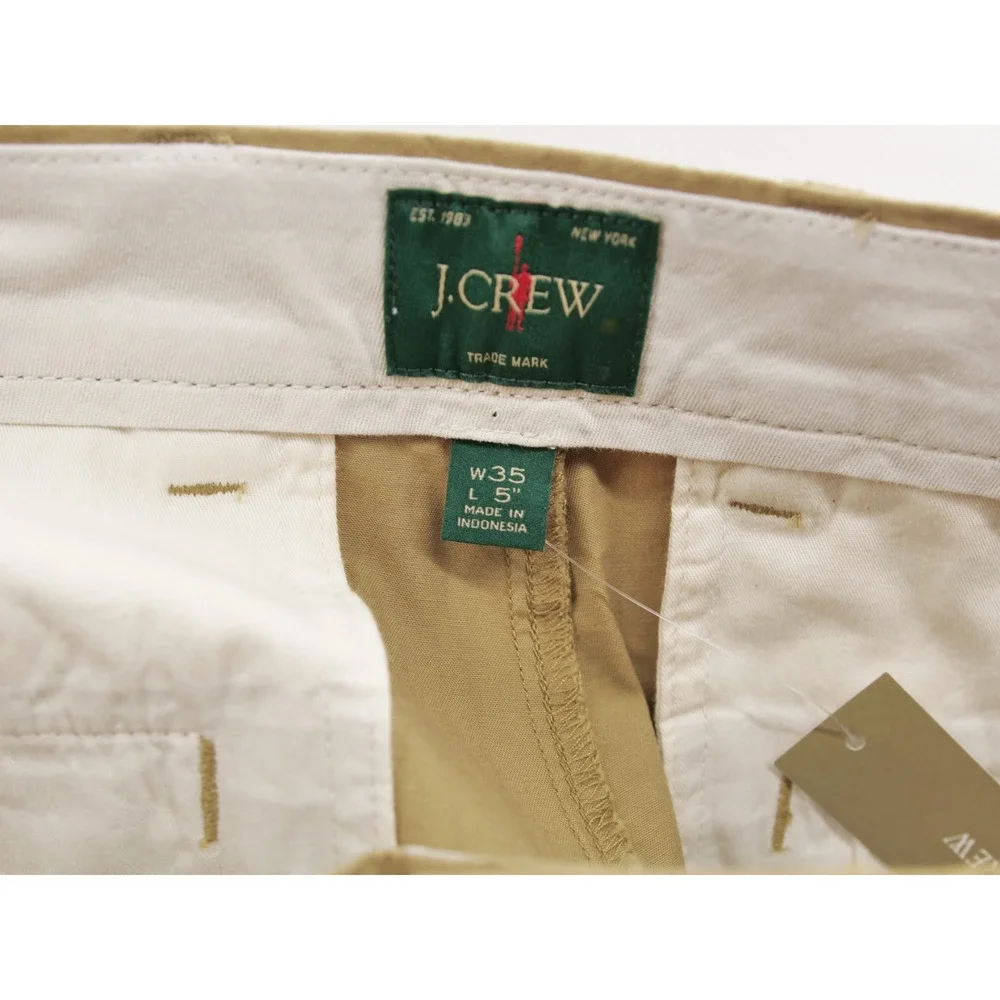 J. Crew Portsider NWT Stretch Chino Shorts Men's Size 35 Khaki Tan 5